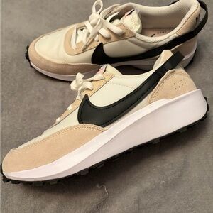 Nike Cream and Black Athletic Shoes
